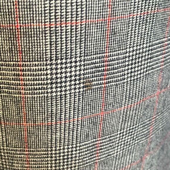 Vintage Giorgio Sant’Angelo Wool Black Houndstooth Plaid Tailored Pencil Skirt - Picture 6 of 10